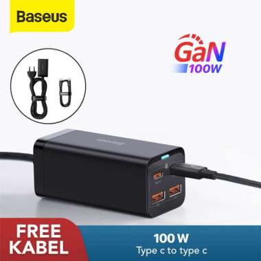 KEPALA CHARGER BASEUS 65W GAN3 PRO FAST CHARGER 4IN1 ADAPTOR USB TYPEC 100W