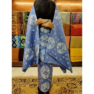 Songket Pash - Jumputan Set Khas Palembang Motif Pola Berbagai Macam Warna Biru Muda