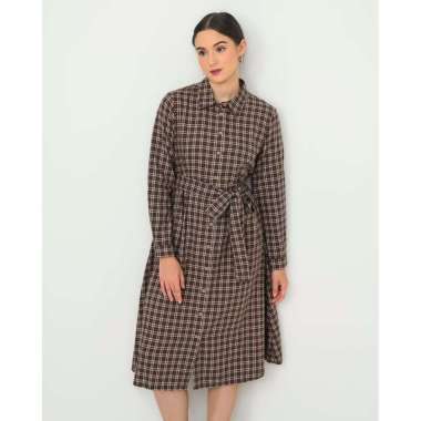 Geulis.id DOROTHY DRESS / DRESS FLANNEL WANITA (2 warna) M BROWN