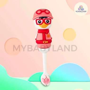 Sikat Gigi Anak Bayi Pororo Premium | Sikat Gigi Merk Polulu Karakter Pororo Silikon Pendek | Bulu S