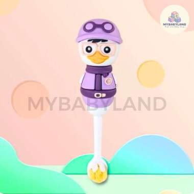 Sikat Gigi Anak Bayi Pororo Premium | Sikat Gigi Merk Polulu Karakter Pororo Silikon Pendek | Bulu S