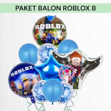 Paket Balon ROBLOX B / Dekorasi Ulang Tahun Roblox / Balon Foil Roblox Roblox B