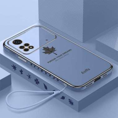 Promo Case Maple Xiaomi Poco M4 Pro 4G Softcase Plating Terbaru Poco M4 Pro 4G Biru