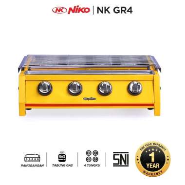 Kompor Gas Pemanggang Bakaran Sosis Grill BBQ Alat Panggang Sosis Niko NK-GR 2 3 4 Tungku 4 Tungku