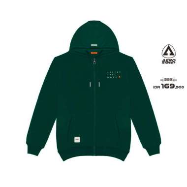 Aerostreet Hoodie Zipper Nevio Hijau Sweater Jumper CCBAA M