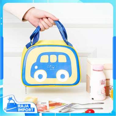 Raja Import T6171 Tas Kotak Makanan Tahan Panas / Tas Bekal Karakter Mobil / Tempat Bekal Makanan Sekolah / Cooler Lunch Bag Organizer