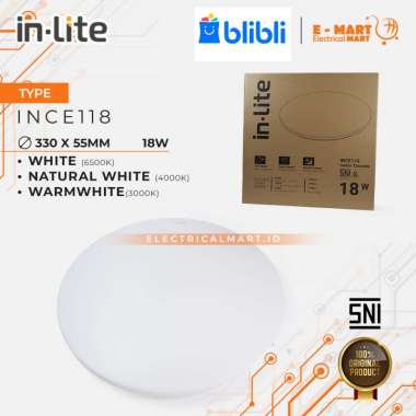 INLITE Kap Baret Plafon LED Ceiling Lamp 18W Bulat Outbow 3 warna
