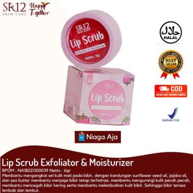 SR12 Lip Scrub Exfoliator & Moisturizer / Scrub Bibir / Melembabkan Bibir / Mencerahkan Bibir / Bibi