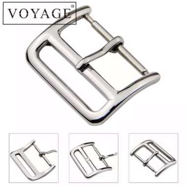 Double buckle 20mm 18mm kepala jam tangan classic stainless steel pin 18mm - silver