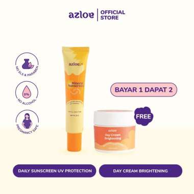Tinted Sunscreen Kulit Berminyak + Day Cream untuk Flek [SPECIAL BUNDLING AZLOE] PAKET DISKON TINTED