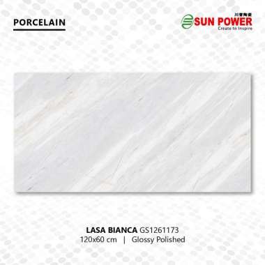 Granit Lantai Glossy Polished - Lasa Bianca | Sun Power 120x60