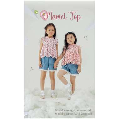 HarlowKids Mariel Top Atasan Anak Bayi Perempuan L Bouquet Polka Pink
