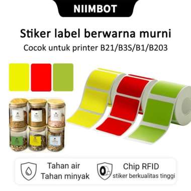 NIIMBOT B21 B1 B203 B3S LABEL STICKER WARNA THERMAL TAHAN AIR MINYAK Milk Cool
