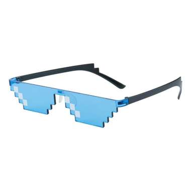 AliMaMa - KACAMATA MOSAIC - Kacamata Fashion Korea Wanita Anti Radiasi Pria Unisex Murah Medan BIRU 