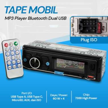Tape Mobil Audio MP3 Player Bluetooth Dual USB Hands Free