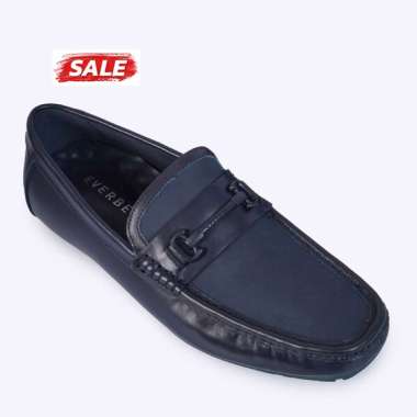 EVERBEST SEPATU LOAFER PRIA ORIGINAL SLIP ON LOAFERS PANSUS KULIT ASLI ORI BRANDED TERBARU BIRU NAVY