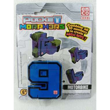 EMCO Pocket Morphers Pocket Morpher Robot Angka Mainan Edukasi Angka 9