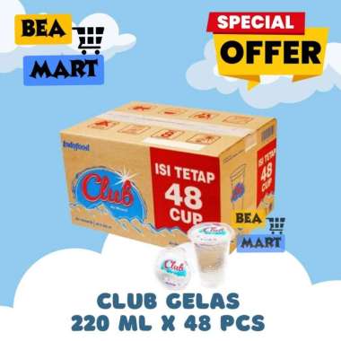 Club Gelas 220 ml 1 Dus Isi 48 Pcs | Air Mineral Cup 220ml Murah Insta