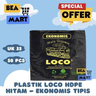 Plastik Hitam Loco Ekonomis 35cm Isi 50 Lembar | Kantong Kresek Sampah
