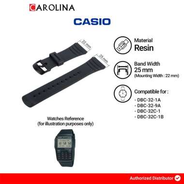 Tali Strap CASIO DBC-32 25mm Black Resin 10169264