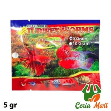 Makanan Ikan Cupang Kura Kura Tubifex Worms Cacing Sutera Sutra Kering