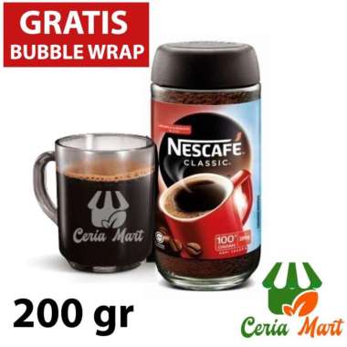 Kopi Nescafe Classic Jar 200 gr Coffee Lampung Robusta Blend Tdk Asam
