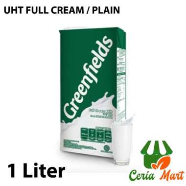 Susu UHT 1L Greenfields Full Cream Milk 1 Liter Plain Green Fields