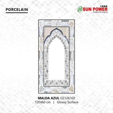 Granit Lantai Motif Sajadah Masjid Glossy Polished - Malda Series Azul