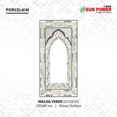 Granit Lantai Motif Sajadah Masjid Glossy Polished - Malda Series Verde