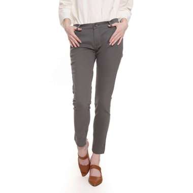 2Nd Red Slim Fit Chinos Pants Celana Wanita Abu Tua 211903 34