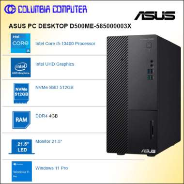 ASUS PC DESKTOP D500ME-585000003X i5-13400 8GB 512GB Win 11 Pro + LCD 21.5"