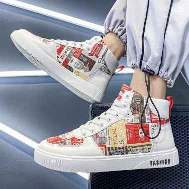 Sepatu SEWINGHT Sepatu Gaya Pria Keren Kekinian Import Model Ankle Boot 41 Merah