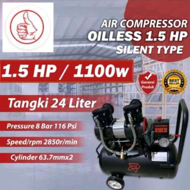 Kompresor Angin Oilless 1 HP 24 Liter kompresor Angin Silent 1hp