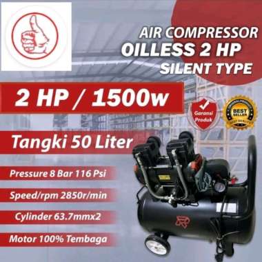 Kompresor Angin Oilless 2 HP 50 Liter kompresor Angin Silent 2hp