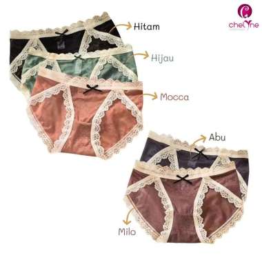 Chelyne CD Wanita Brukat Renda T6091 L - XL Jumbo Model Mini Lace - CD Big Size Brukat XL