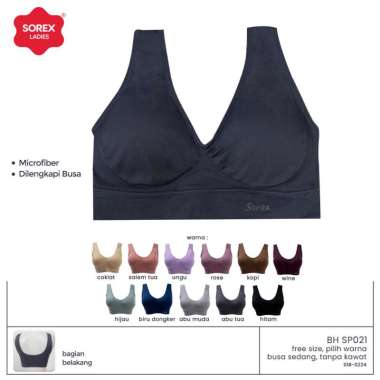 SOREX SPORT BRA 021 - BH WANITA TANPA KAIT DGN CUP BUSA YG BISA DILEPAS Ungu