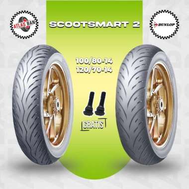 Paket Ban Motor HONDA PCX DUNLOP SCOOTSMART2 100/80 - 120/70 Ring 14