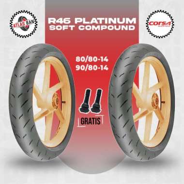 Paket Ban Tubles Motor Matic CORSA R46 PLATINUM 80/80 - 90/80 Ring 14