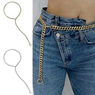 Jayden O Ring Chain Belt Ikat Pinggang Rantai Ring Bulat Besar Handmade Fashion Belt Jayden O Gold