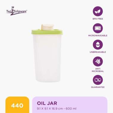Tempat Saos & Kecap Twin Tulipware Oil Jar 600 ML Avo