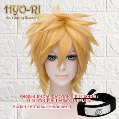 FREE HEADBAND - WIG NARUTO UZUMAKI WIG UZUMAKI NARUTO WIG COSPLAY ANIME NARUTO WIG COWO COWOK PRIA K
