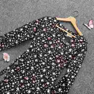 Hea Dress Floral Series - Dress Korea Floral M Black Floral