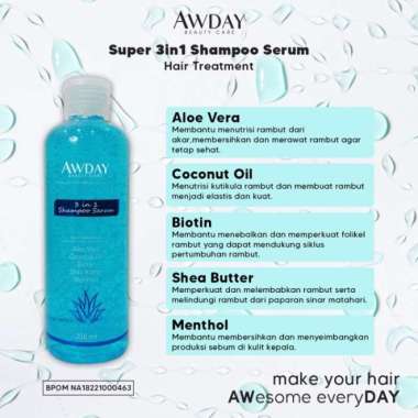 Awday 3in1 Shampoo Serum Hair Treatment 100ml