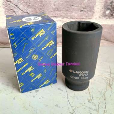 JETJO LAKONI 1/2" 28 MM Mata Kunci Sock Sok Panjang Deep Impact Hitam 28mm