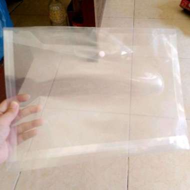 Map Kancing Plastik Folio F4 Transparan / Map Tali Plastik Folio Transparan Amplop F4 Data Bag File 