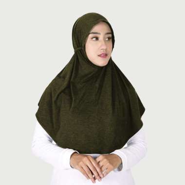 Dauky Jilbab Instan Polos Hijab Bergo Reyn olive