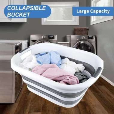 MIHOME Ember Lipat Baskom Laundry Bucket Collapsible 40L FB4610 Plastik Estetik Kamar Mandi Kecil Tu