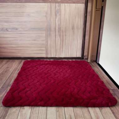 Karpet Quilting Bulu Rasfur Ukuran 180x80cm Antislip LP Maroon