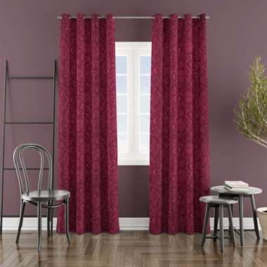 Gorden Emboss Polos Minimalis Hordeng Gordeng Mewah Embosh Termurah LP 100x225cm Maroon