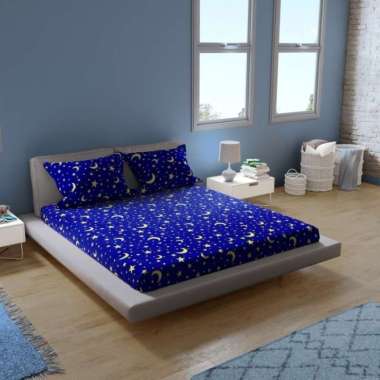 Sprei motif karakter anti luntur ukuran 90x200 100x200 120x200 160x200 LP 100x200cm nght blue